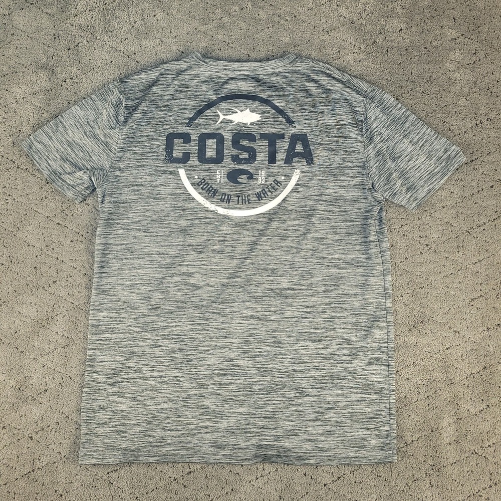 Costa Shirt Mens Medium Gray Short Sleeve Lightweight Fishing Outdoors Fish